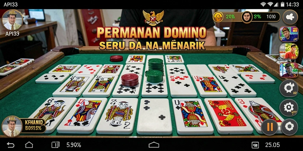 Tangkapan layar gameplay Domino yang seru dan interaktif.