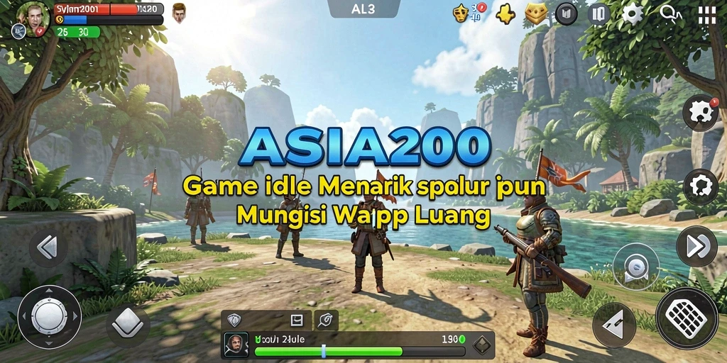 Tampilan gameplay ASIA200 dengan karakter yang aktif bekerja.