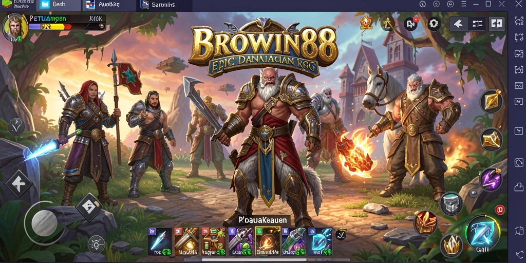 Screenshot gameplay BROWIN88 menampilkan pertarungan seru di dunia RPG.