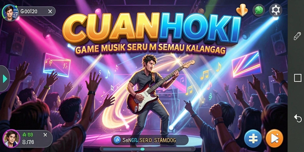 Screenshot gameplay CUANHOKI menampilkan pengalaman musik yang interaktif dan menyenangkan.