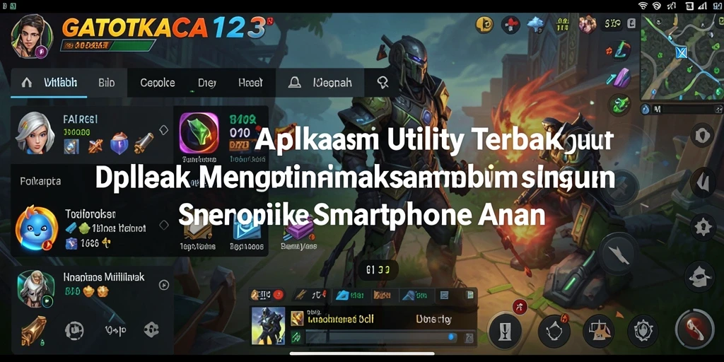 Tampilan utama aplikasi GATOTKACA123 dengan fitur Utility yang lengkap.