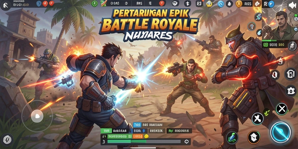 Tampilan gameplay Battle Royale yang menegangkan di RK55.