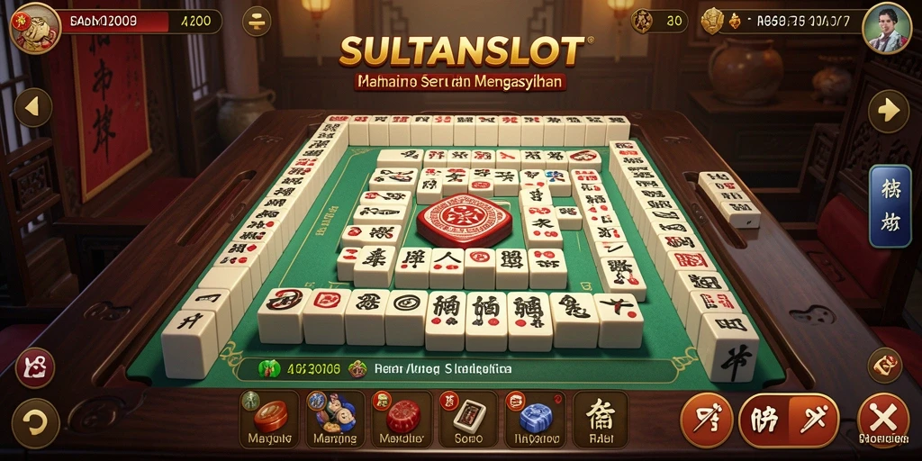 Tampilan menarik dari gameplay Mahjong SULTANSLOT.