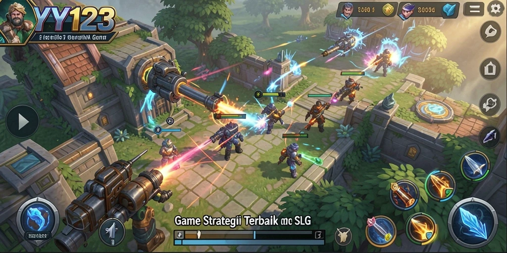 Tampilan gameplay dinamis dan penuh strategi dalam YY123.
